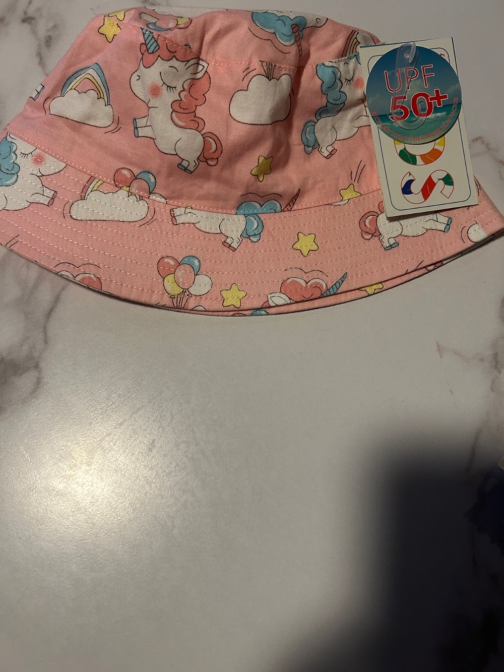 Children's Pink Unicorn Sun Hat with UPF 50+